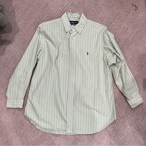 Polo by Ralph Lauren light green stripe casual button down shirt